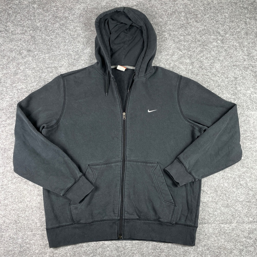 Nike Hoodie Mens XL Black The Athletic Dept Full Zip Fleece 341573-010 Swoosh